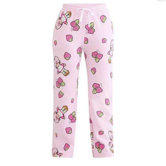 Strawberry Shortcake Pants - XS Pink Strawberry Shortcake Graphic Sweatpants